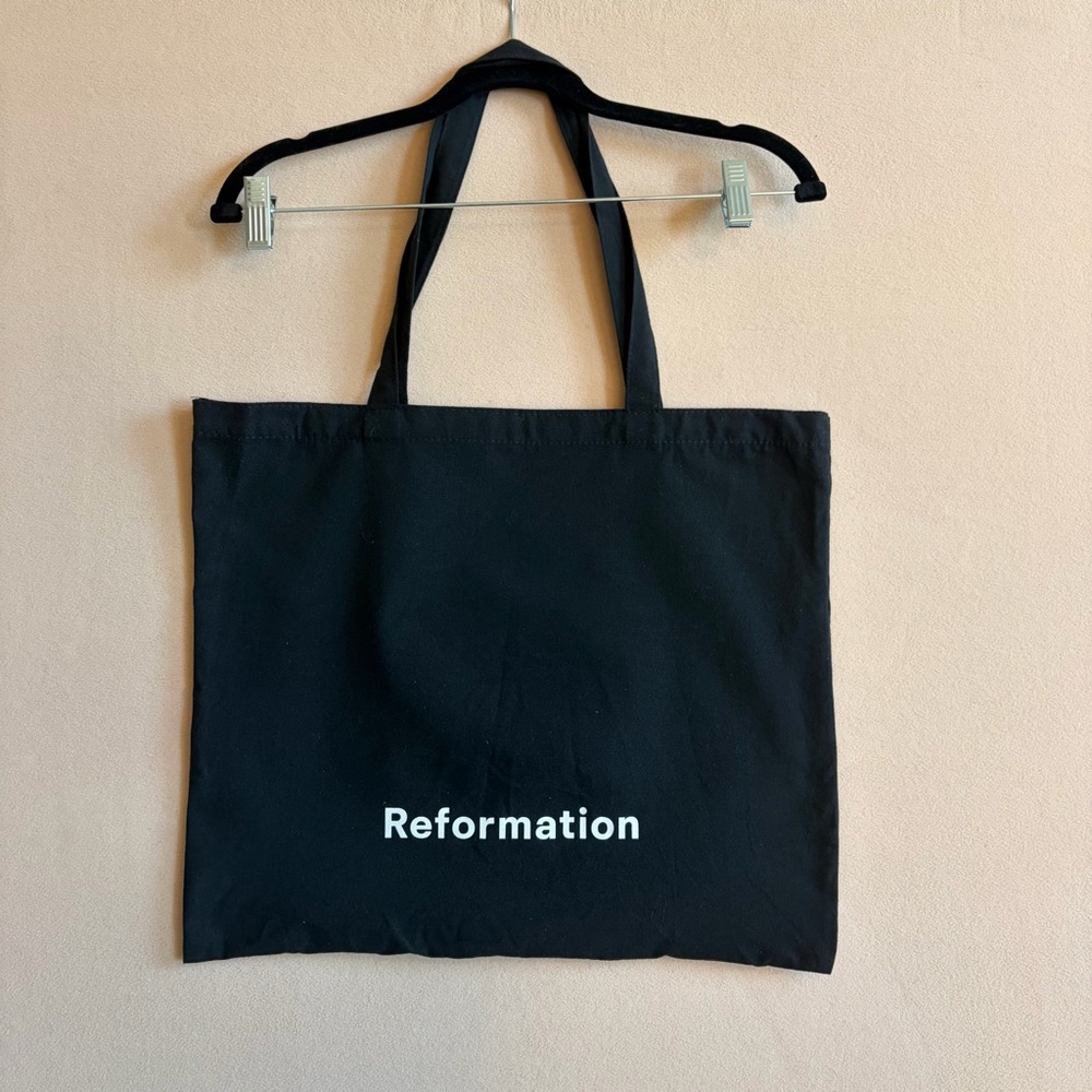 Reformation Black‎ Canvas Classic Tote Bag Chic Eco Friendly Shopper Gym